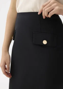 Cotton Pencil Midaxi Skirt