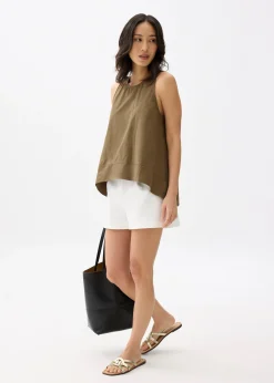 Cotton Round Neck Trapeze Tank Top