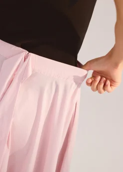 Cotton Side Tie Flare Floor Length Skirt