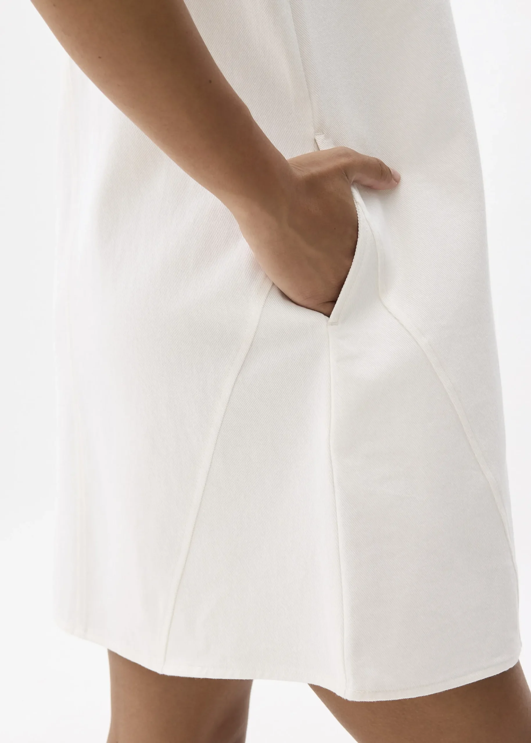 Cotton V-neck Shift Mini Dress