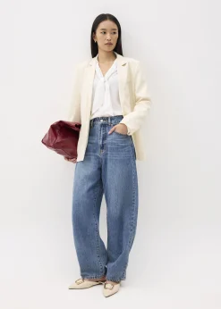 Crinkled Sheer Collared Blouse
