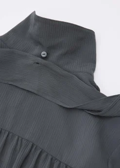 Crinkled Sheer Collared Blouse