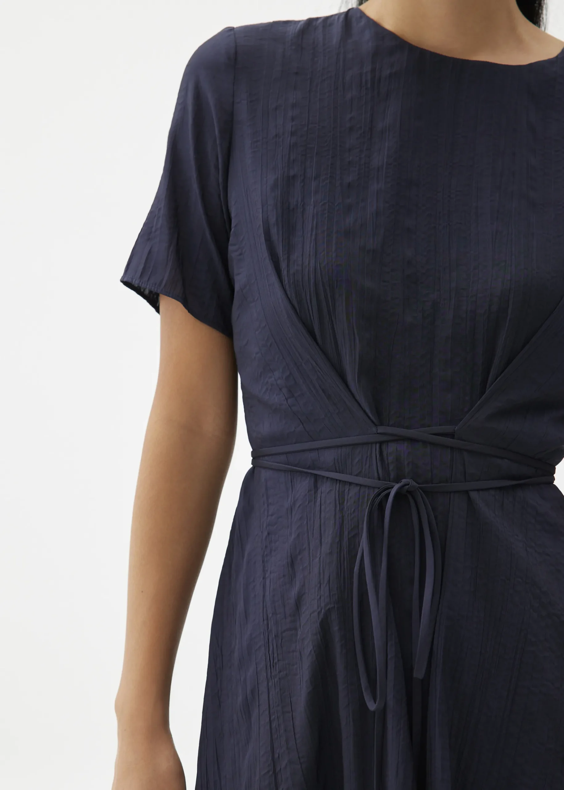 Crinkled Shift Mini Dress
