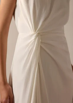 Crinkled Twist Knot Midaxi Dress