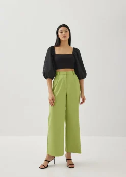 Criz Contrast Puff Sleeve Top