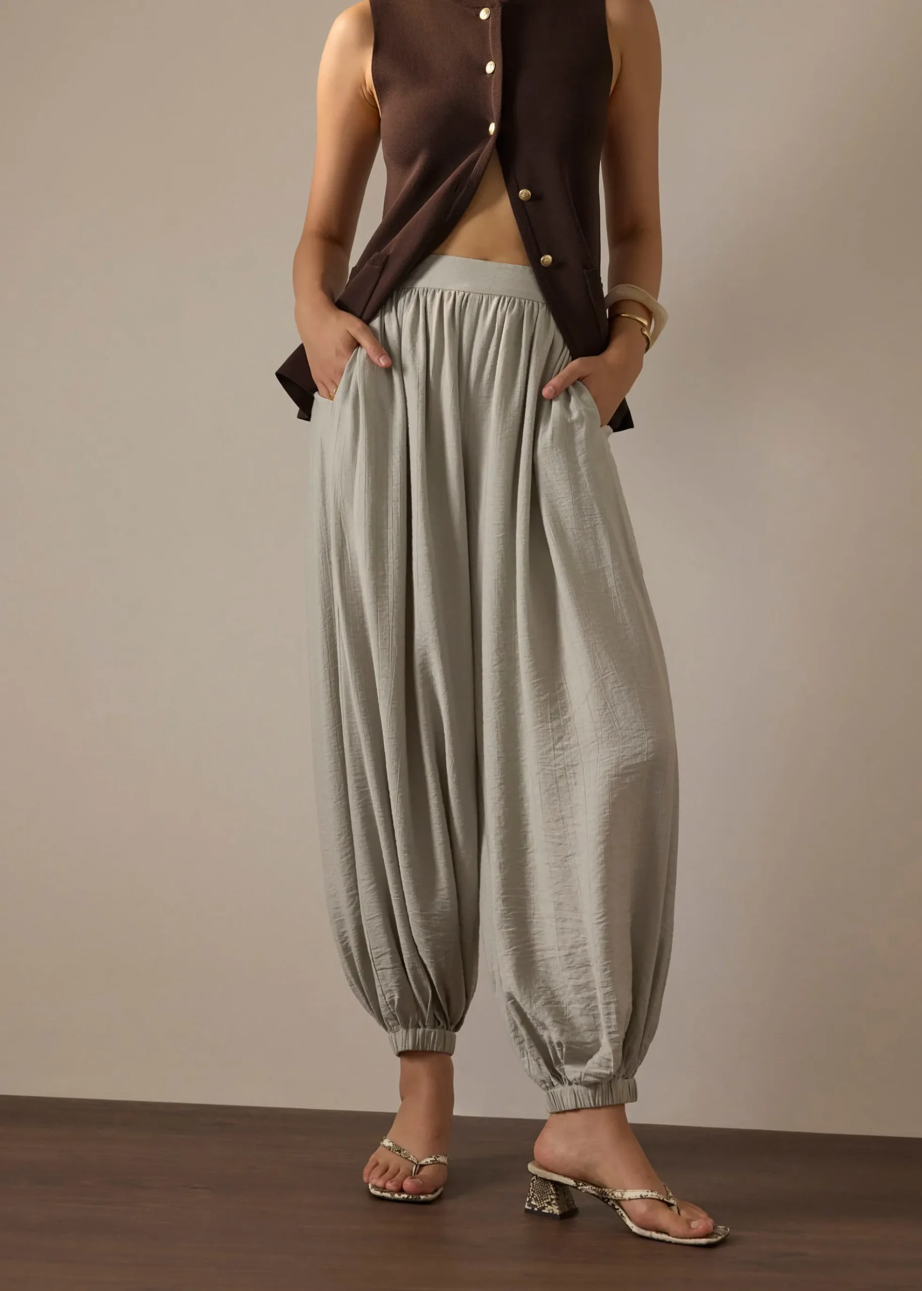 Cuffed Hem Cocoon Pants