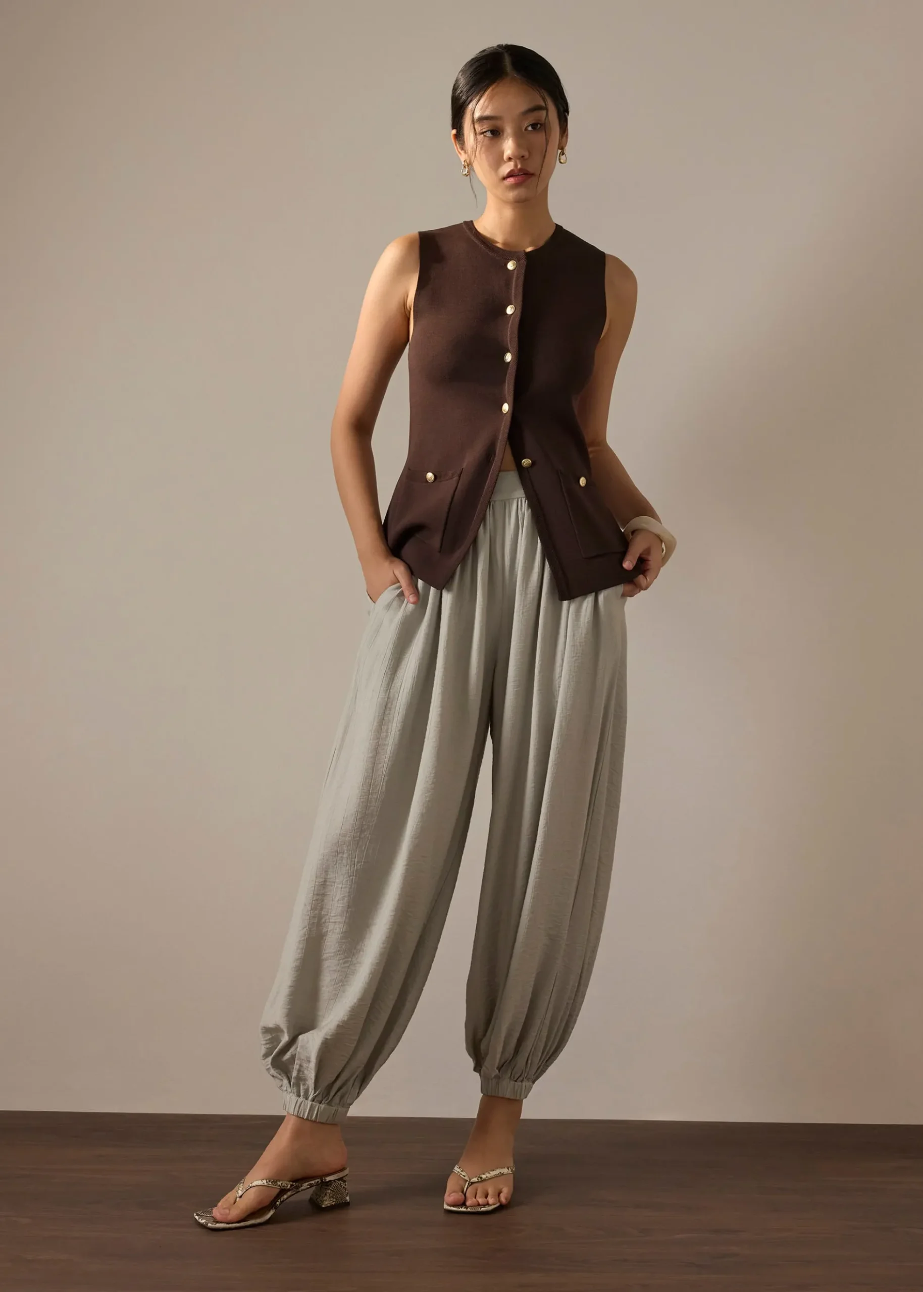 Cuffed Hem Cocoon Pants
