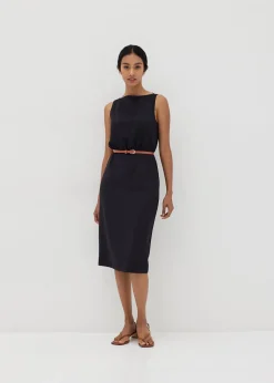 Daphne Classic Belted Column Dress