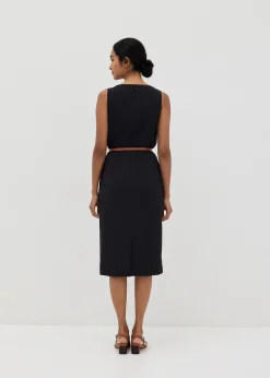 Daphne Classic Belted Column Dress