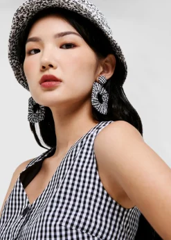Delilah Gingham Flare Hem Midi Dress