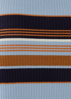 Deluna Striped Collared Column Midi Dress