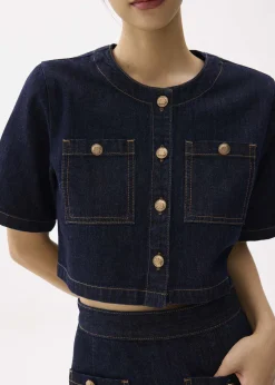 Denim Cropped Boxy Top