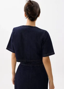 Denim Cropped Boxy Top