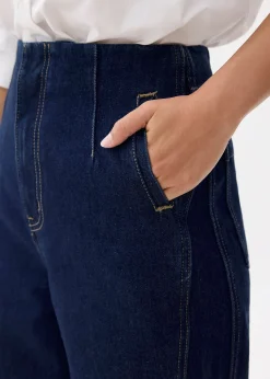 Denim Cropped Wide Leg Culottes