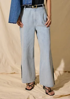 Denim High Rise Wide Leg Jeans