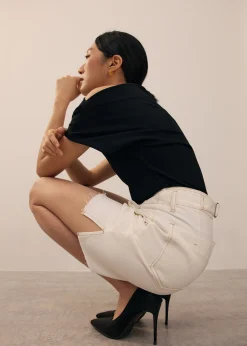 Denim Medium Rise Shorts
