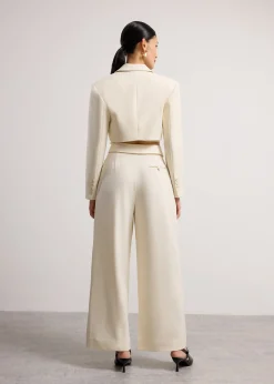 Detachable Waistband Flap Straight Leg Pants