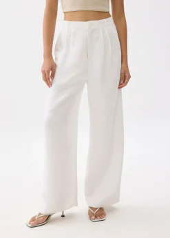 Devika Linen Tailored Wide Leg Pants