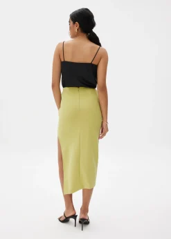 Divya Asymmetric Drape Midi Skirt