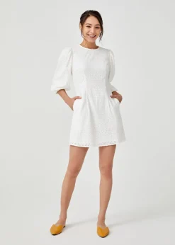 Doanne Broderie Anglaise Puff Sleeve Dress