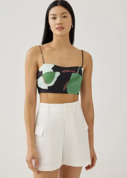 Dolce Smocked Bustier Top in Artful Blooms