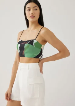 Dolce Smocked Bustier Top in Artful Blooms