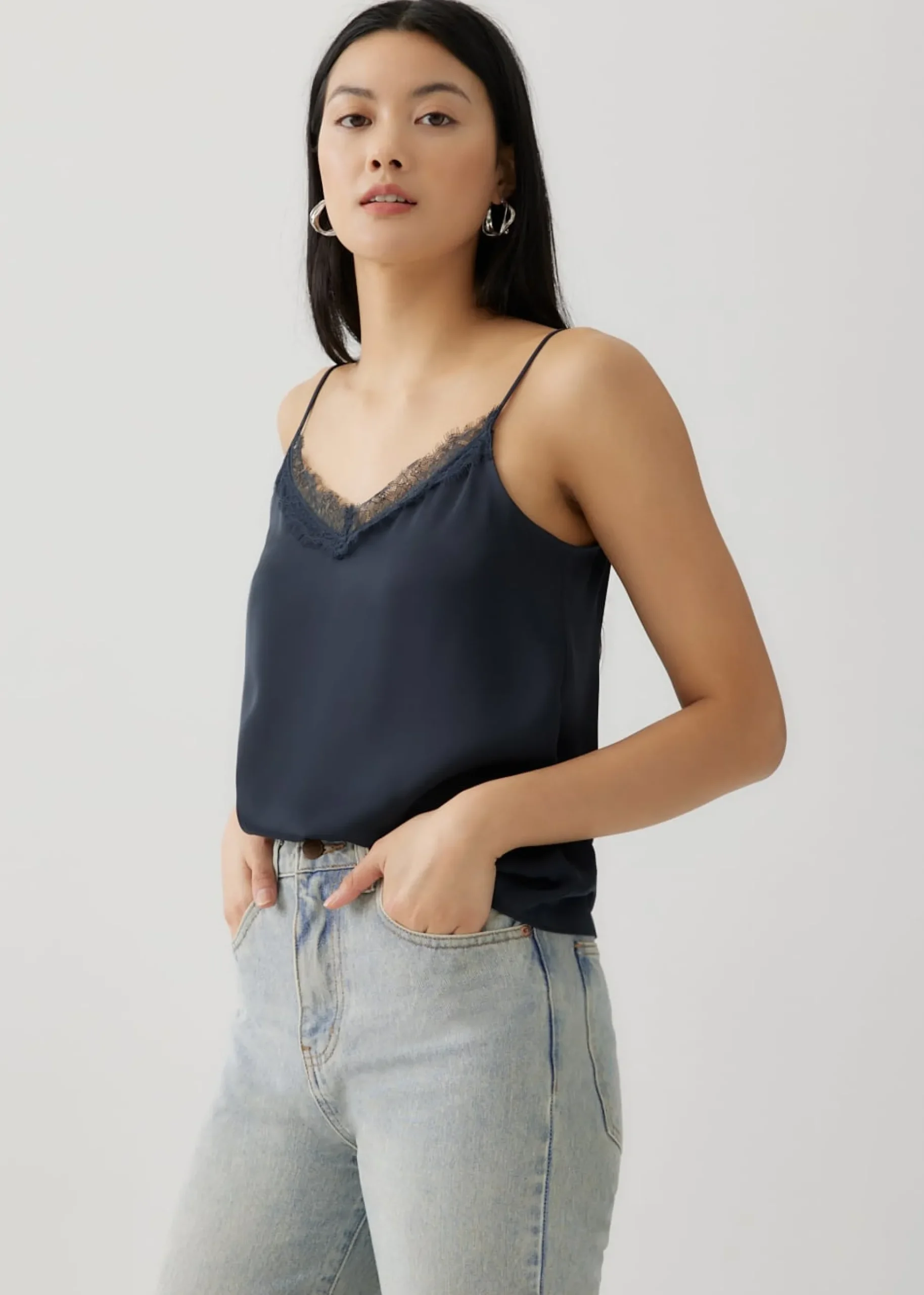 Dolly Satin Lace Trim Camisole