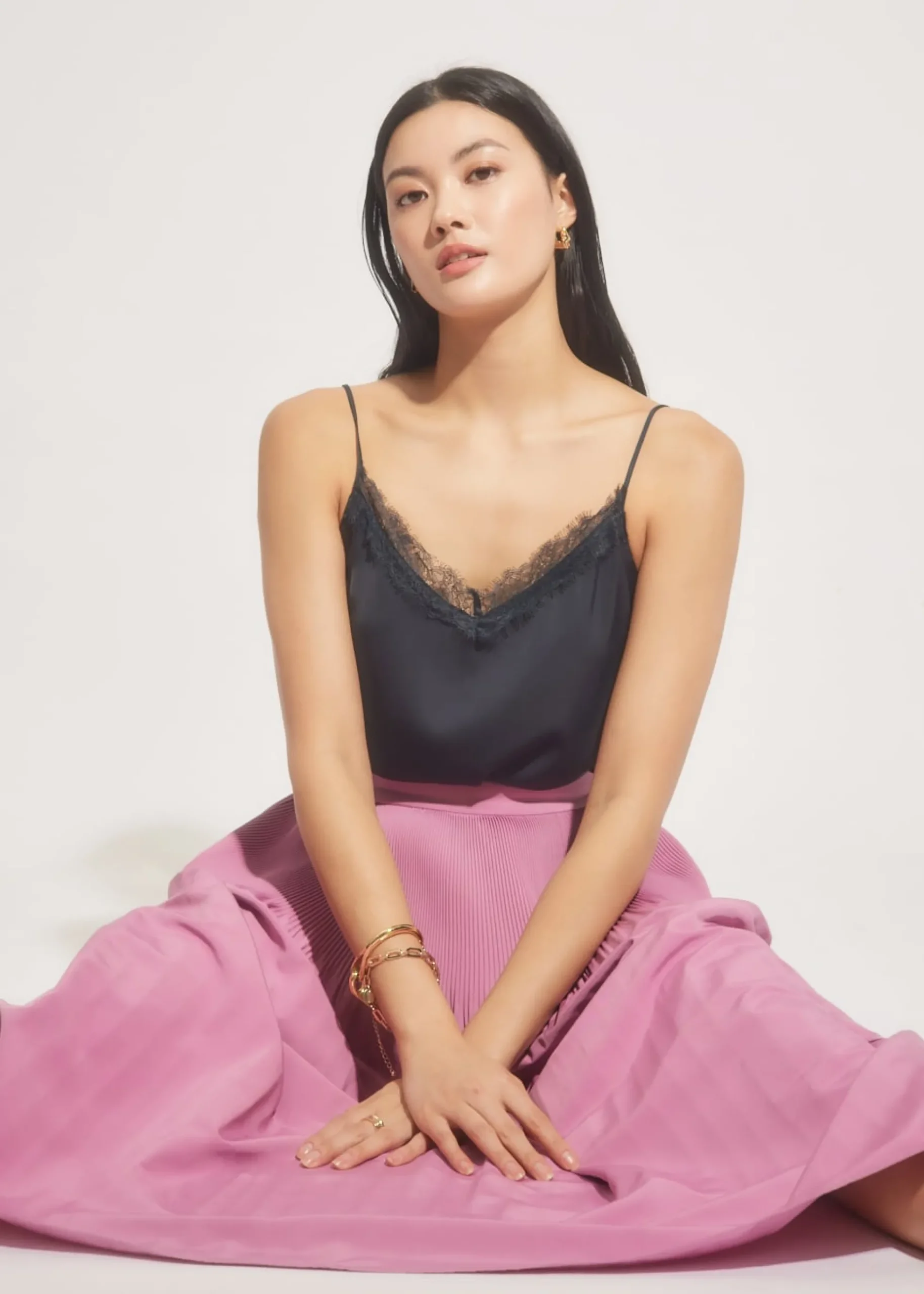 Dolly Satin Lace Trim Camisole