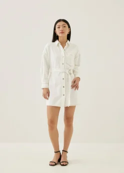 Dovie Denim Belted Mini Shirt Dress