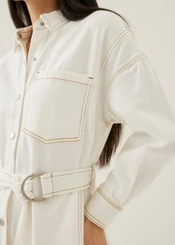 Dovie Denim Belted Mini Shirt Dress