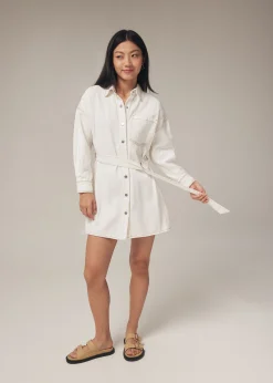 Dovie Denim Belted Mini Shirt Dress