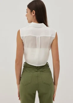 Edeline Tie Waist Collared Blouse