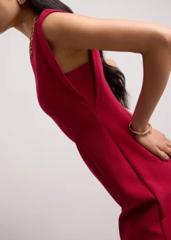 Eika Panelled Cap Sleeve Column Midi Dress