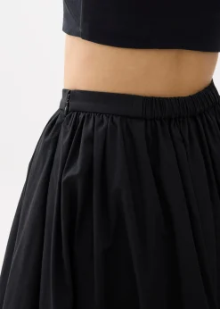 Elastic Broderie Fit & Flare Midaxi Skirt