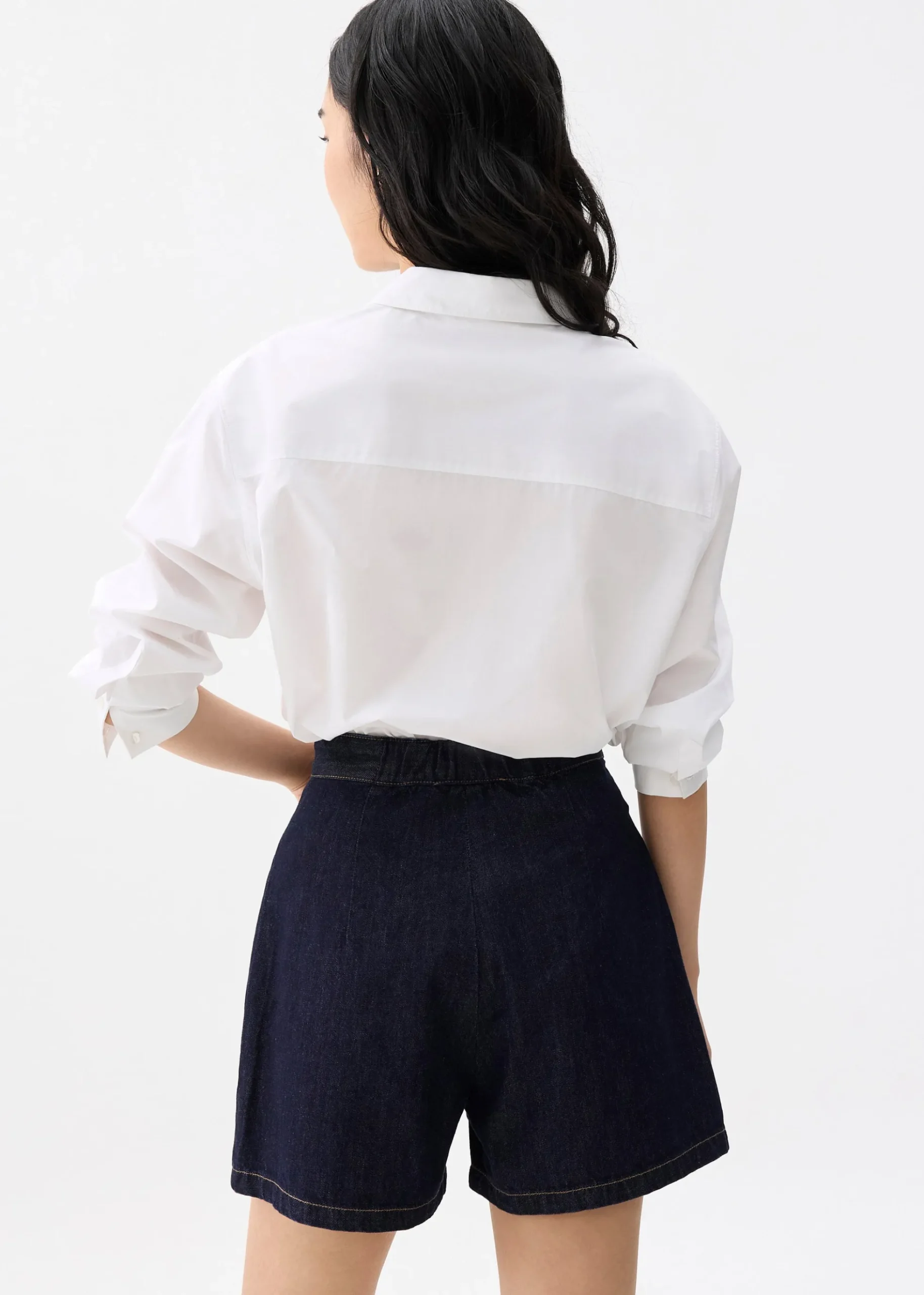 Elastic Denim High Waist Shorts