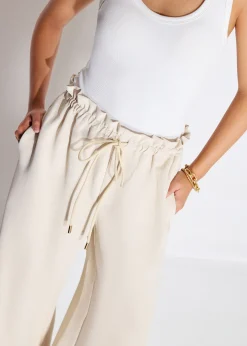 Elastic Drawstring Straight Leg Pants