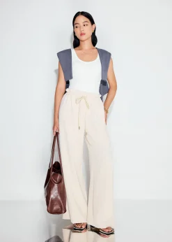 Elastic Drawstring Straight Leg Pants