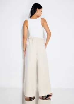 Elastic Drawstring Straight Leg Pants