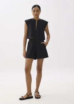 Elastic High Waist A-line Shorts