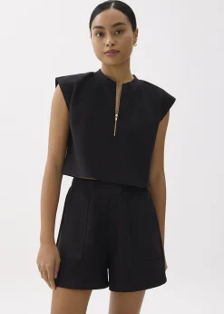 Elastic High Waist A-line Shorts