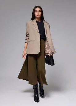 Elastic High Waist Asymmetric Panel Midaxi Skirt