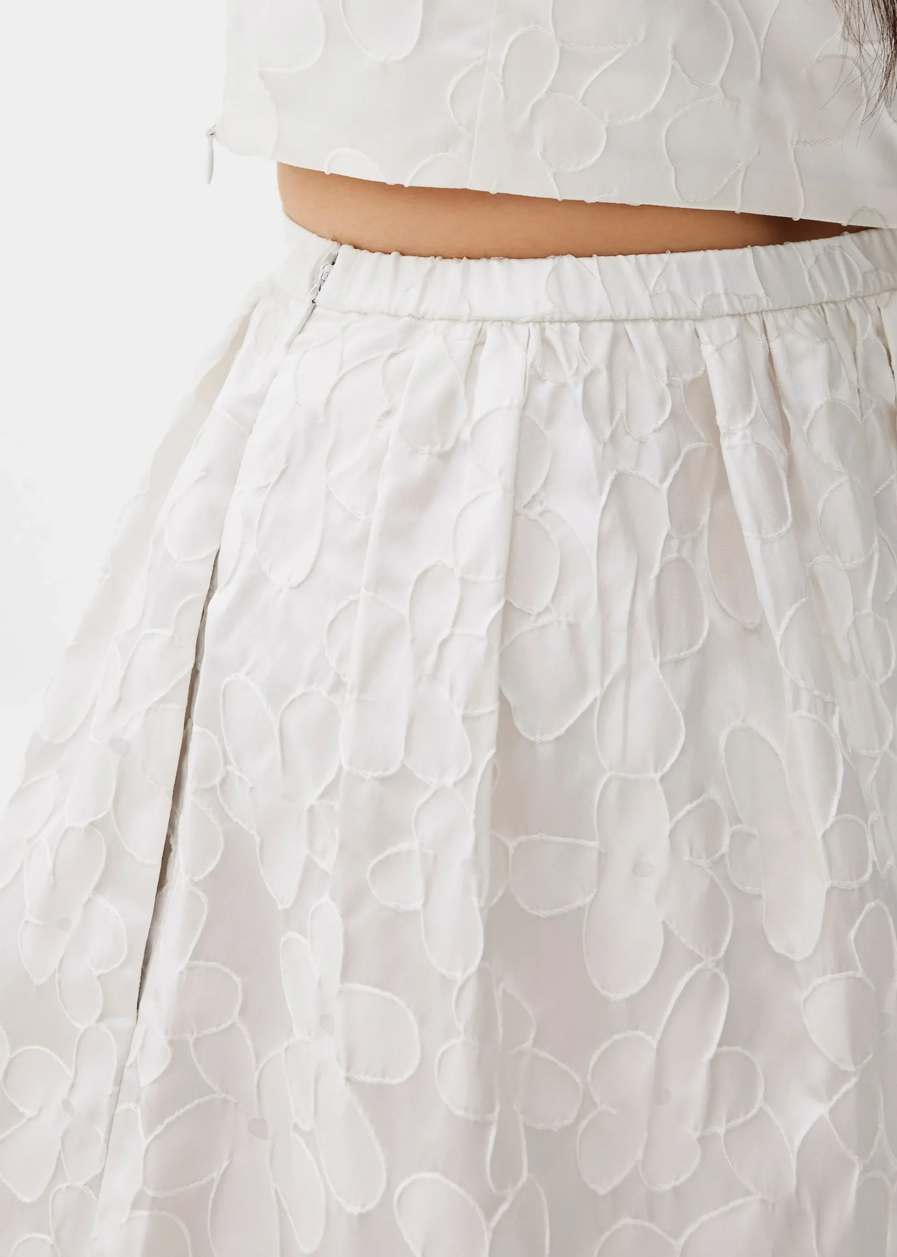 Elastic Jacquard Flare Midaxi Skirt