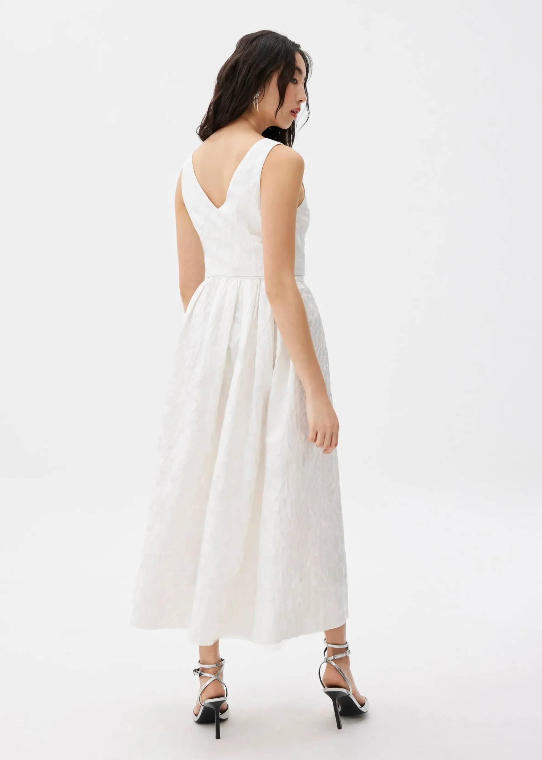 Elastic Jacquard Flare Midaxi Skirt