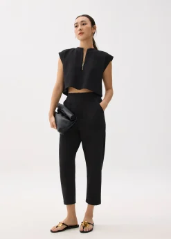 Elastic Peg Leg Pants