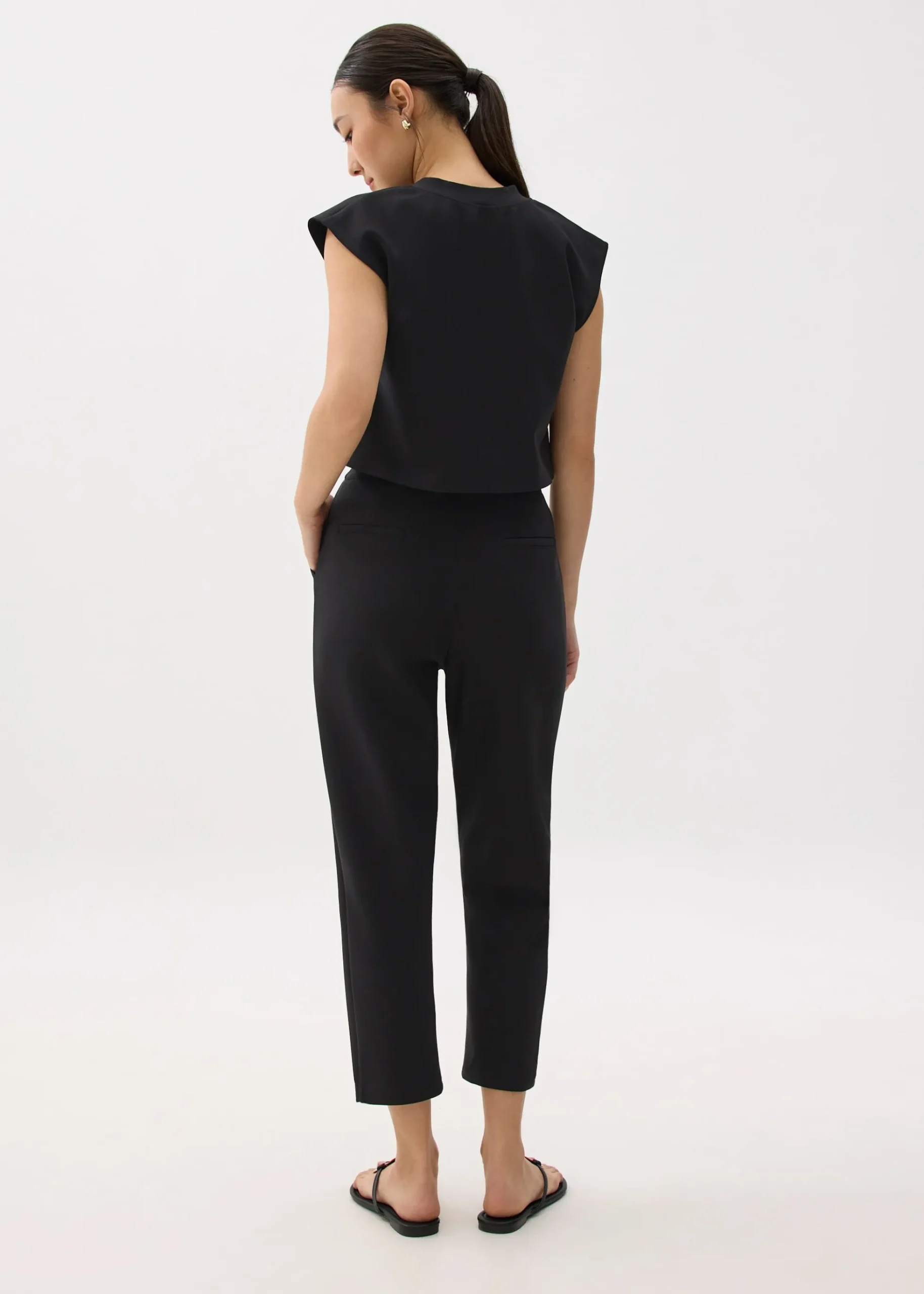 Elastic Peg Leg Pants