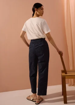 Elastic Peg Leg Pants in Soft Breeze Broderie