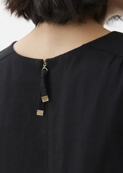 Elastic Ruched Linen Top