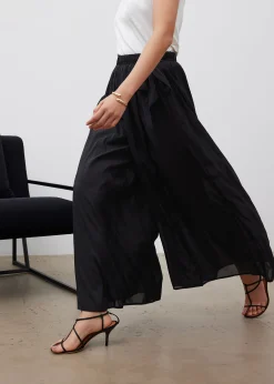 Elastic Wide Leg Palazzo Pants
