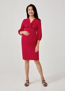Eleonara Maternity Knot Front Bodycon Dress