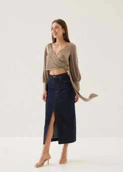 Elicia Satin Wrap Blouse